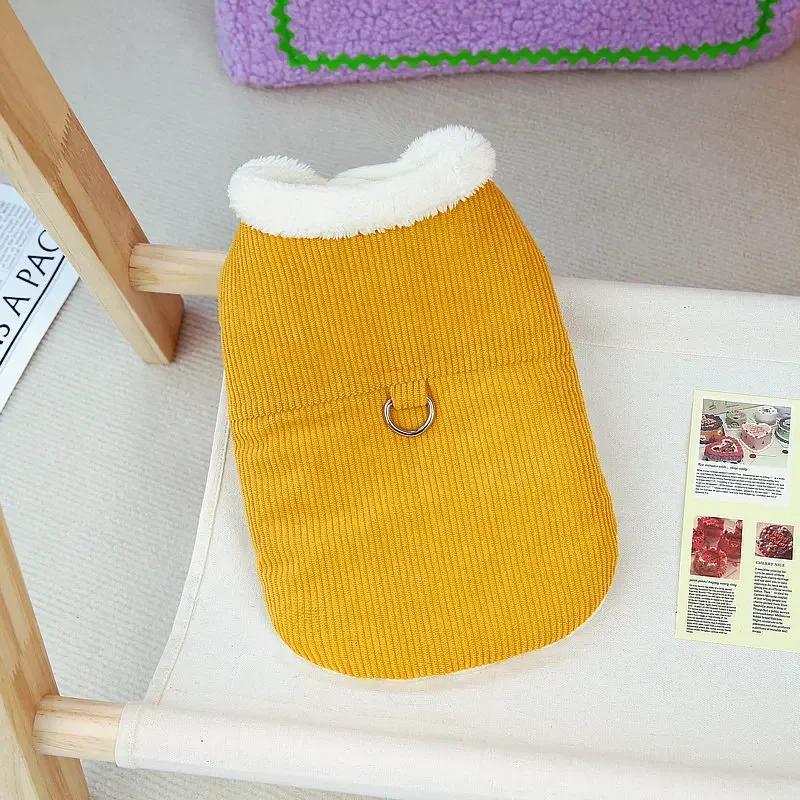 

Pet Clothing Winter Dog Coat Jacket Harness Vest Corduroy Outfits Puppy Yorkie Pomeranian Poodle Bichon Frise Schnauzer Clothes XS（old） жовтий