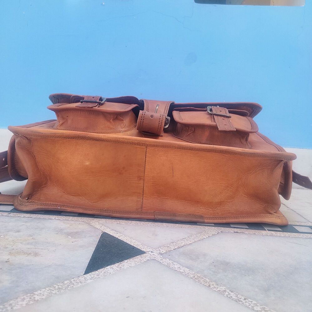 Винтажная кожаная сумка через плечо — фото 2
