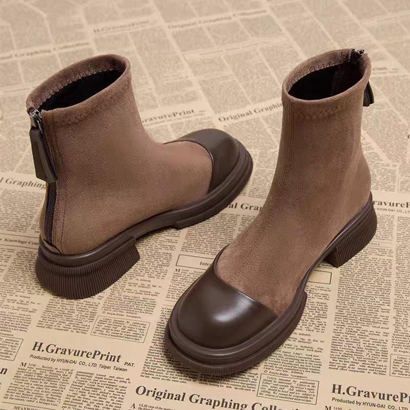 Lady fried street high-value short boots with skirt versatile retro high boots women