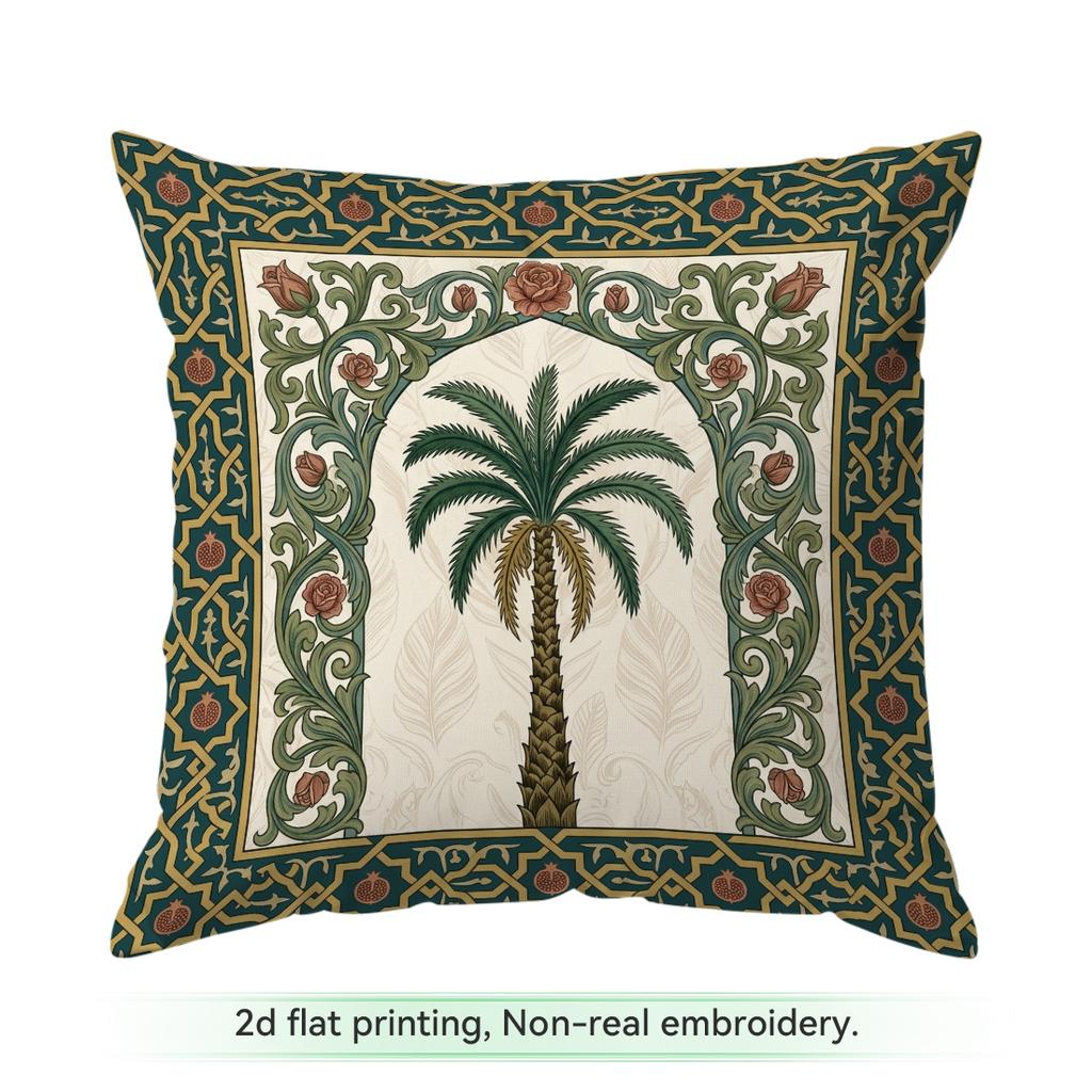 Pcs Vintage Exotic Palm Pattern Singlesided Printed Pillowcase Cushion Coversuitable For Living Roombedroomcar Decoration