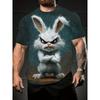 Cool Rabbit Bear Pattern T Shirt For Men Fun Monkey Cat 3D Printed Short Sleeve Tops Summer Casual Round Neck Loose Tee Shirts