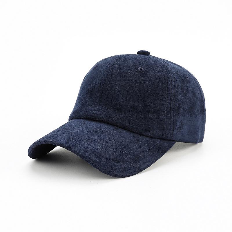 Unisex Suede Soft Top Baseball Cap – Versatile Solid Color Duckbill with Sunshade Curved Brim
