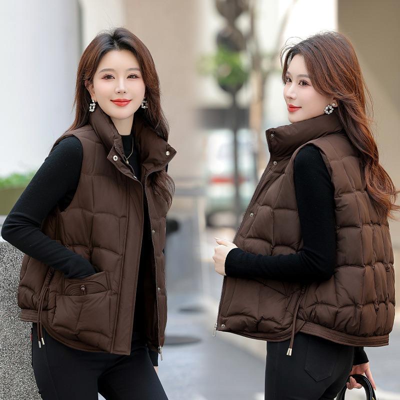 Autumn and winter new loose stand-up collar cotton vest women loose light mother girlfriend cotton vest outer wear