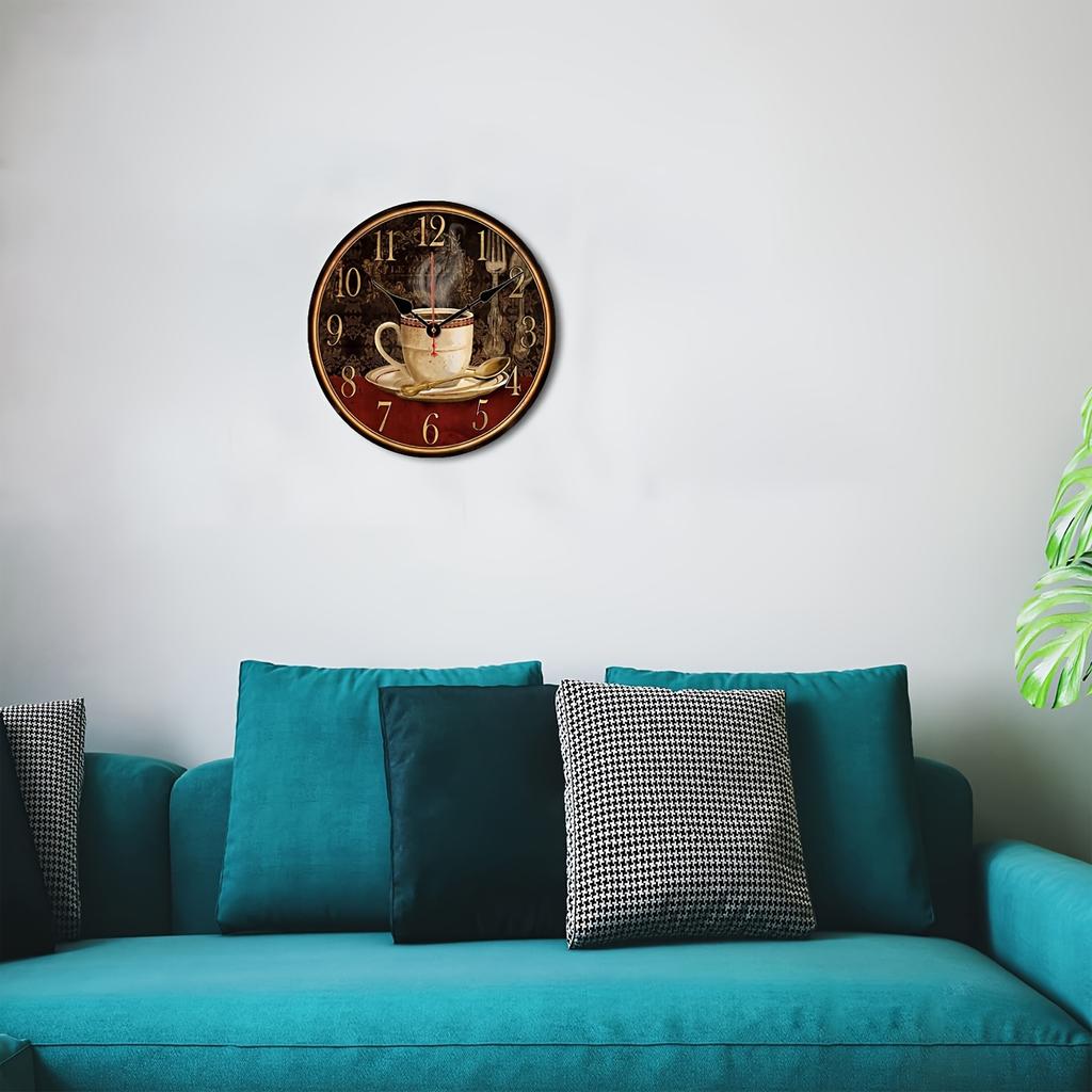 10-Inch Non-Ticking Wall Clock Silent Clock Vintage Home Decor for Living Room Kitchen Bedroom Coffee AA Battery (not Included)