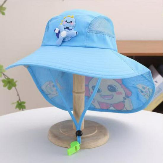 

Дитячий сітчастий сонцезахисний капелюх з широкими полями та накидкою для хлопчиків та дівчаток 50-52cm Adjustable небо синє кольору