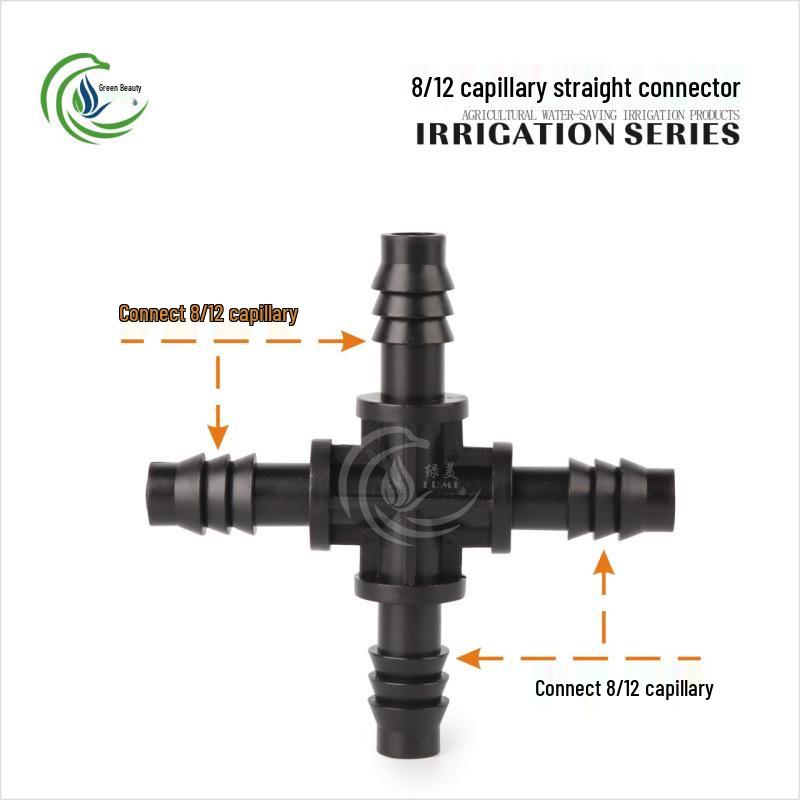 Capillary Fittings Set: 8/12 Straight, Elbow, Tee, 9/12 Connector, Garden Irrigation Auto-Watering
