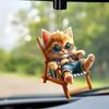 Adorable Cute Cat Acrylic Car Hanging Decoration Backpack Accessory Home Decor