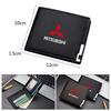 Leather Car Logo Short Wallet Men Card Storage Bag For Mitsubishi Outlander 3 ASX L200 Pajero Ralliart Lancer 9 EX Mirage Pajero