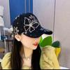 Damen Koreanischer Stil Strass Baseballkappe mit Spitze Schmetterling Mesh - Sommer Sonnenhut