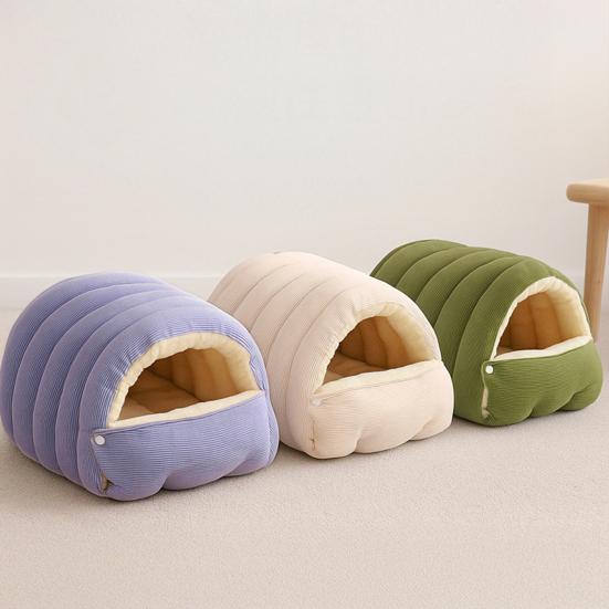 Pet House Bed Non-Slip Base Removable Washable Cover Cave Design Washable Cat Bed with Zipper Indoor Outdoor Portable Nest