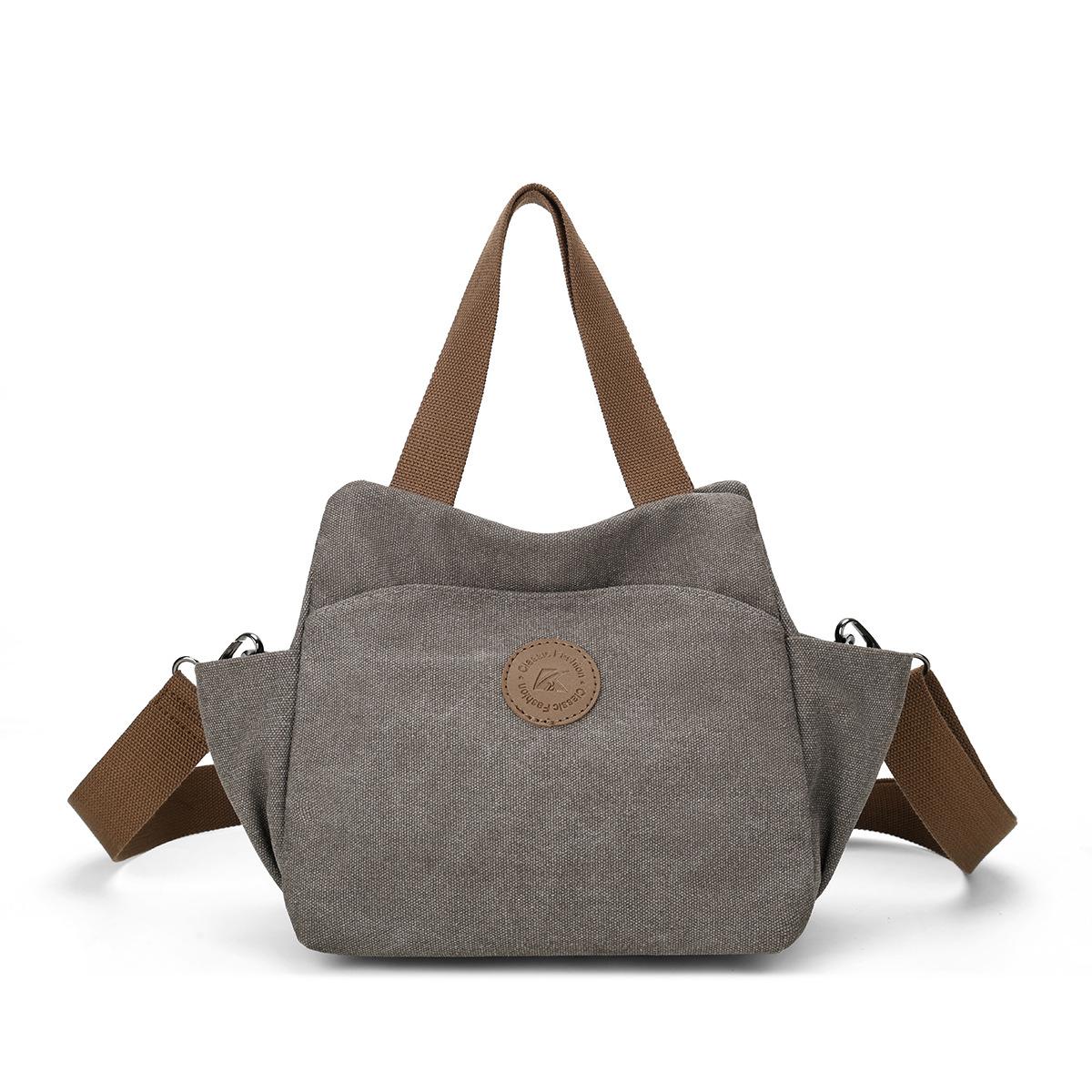 Canvas Small Bag Women s Shoulder Retro Handbag Cross-body Storage серый