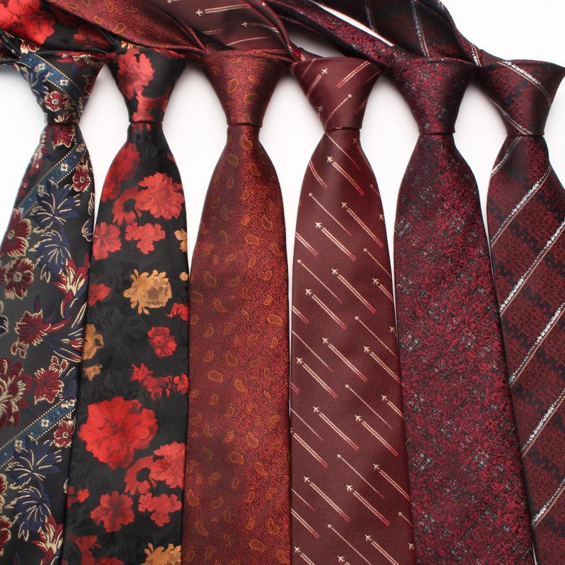 Business Dress Suit Tie Men'S Polyester Red Wedding Tie