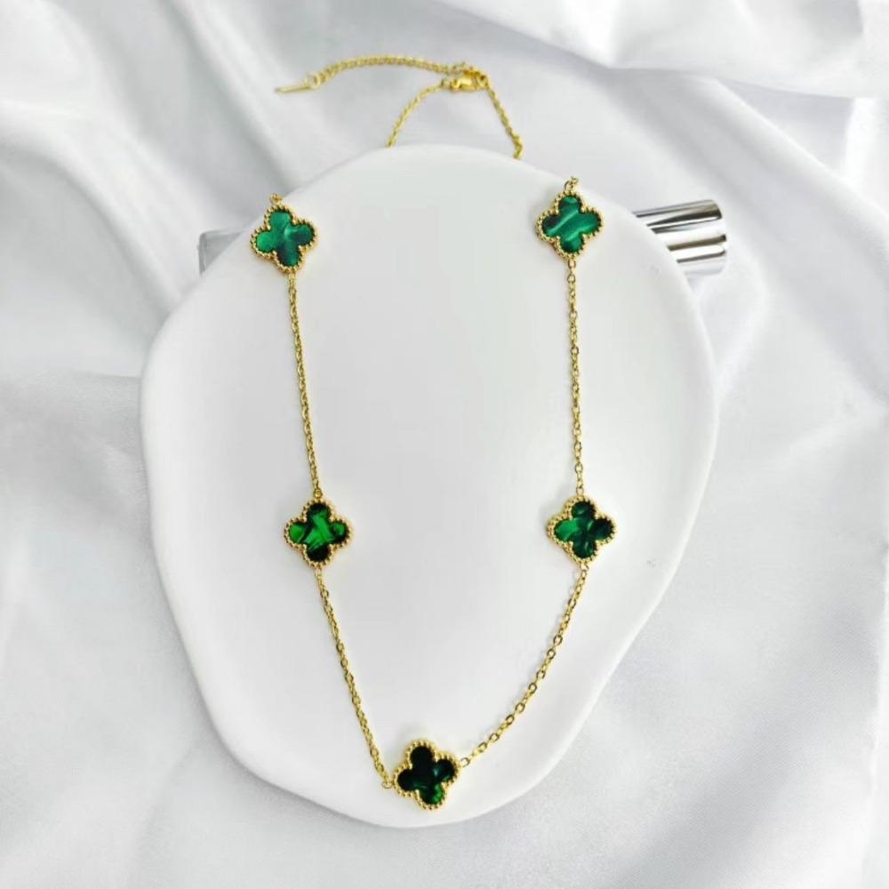 Necklaces Fashion Four-leaf Clover Necklaceelegant Double-sided Classynew Arrival5 Flower Necklacecasual