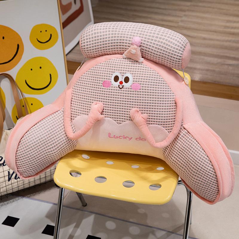 Waffle Ice Silk Dopamine Expression Office Chair Waist Backrest Bedside Cushion Bedroom Waist Pillow
