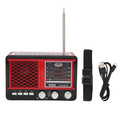 RS‑660BTS Emergency Radio Portable Solar Multi Band Radio with Flashlight Function AUX Stereo