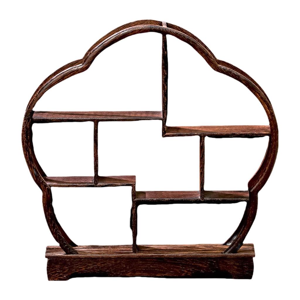 Wooden Display Stand Tea Set Storage Rack Collectibles Desktop Elegant Showcase