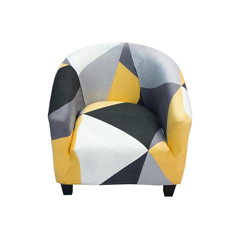 Milk Silk Printed Curved Small Sofa Cover with Irregular Shape, Suitable for Small Cafe Seating Chairs, Suitable for All Seasons