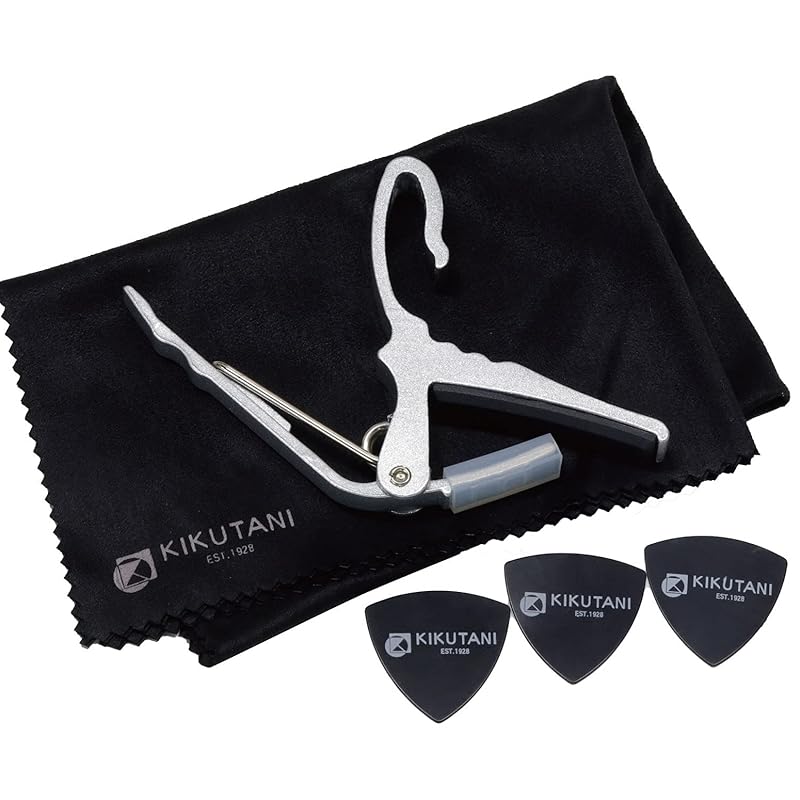 

Kikutani (Kikutani) one touch guitar capo Triangular pick (M) 3 pieces microfiber cloth 3-piece set [Reliable products handled by Japanese companies]