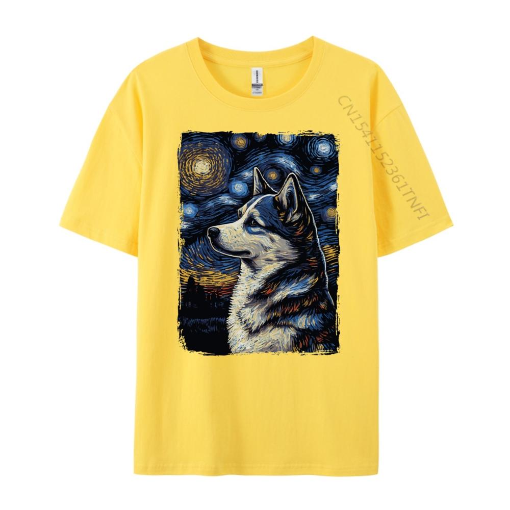 Husky Starry Night Sports T Shirt Men Mens Shirts Group Graphic T Shirts Woman Tshirt