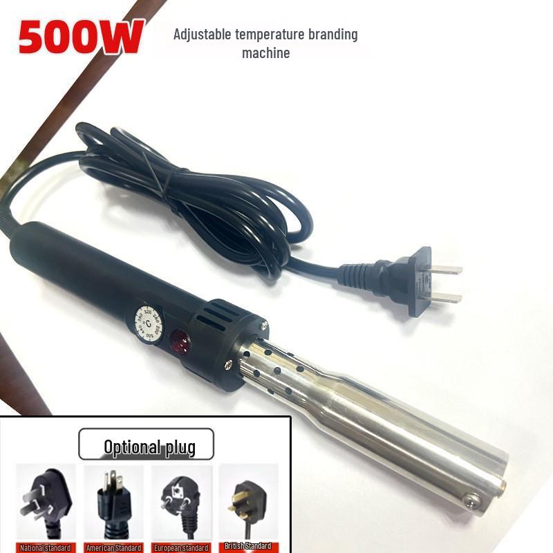 Adjustable 500W Handheld Copper Mold Branding Machine for Wood, Hamburger, and Coconut Stamping