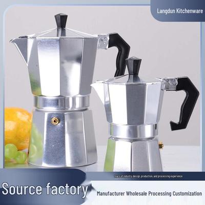 Italian Aluminum Moka Pot with Double Valve – Octagonal European Style Coffee Maker