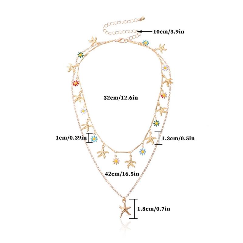 Hawaiian Style Daisy Pendant Necklace Colorful Beaded Choker Lovely  Gift For Women Girls Party Vacation Jewelry