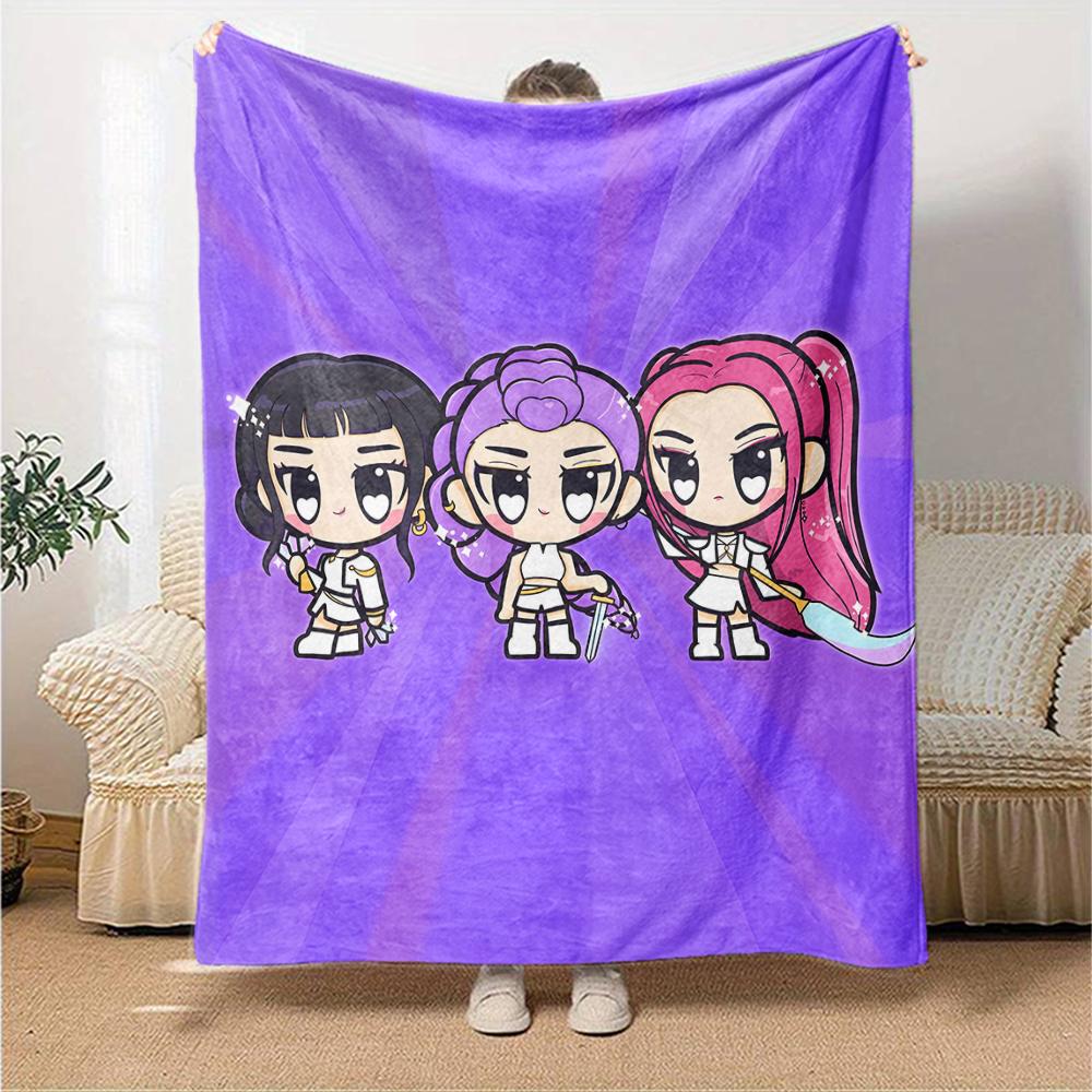 1pc KPop Demon Hunters7 Blanket, Gift, for Men and Women, Soft Blanket, Good for Sofa Bed Couch Travel, Lightweight Flannel Blanket
