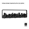 Umbra SKYLINE MULTI HOOK Wall Hook Hanger, Black, 2318190-040