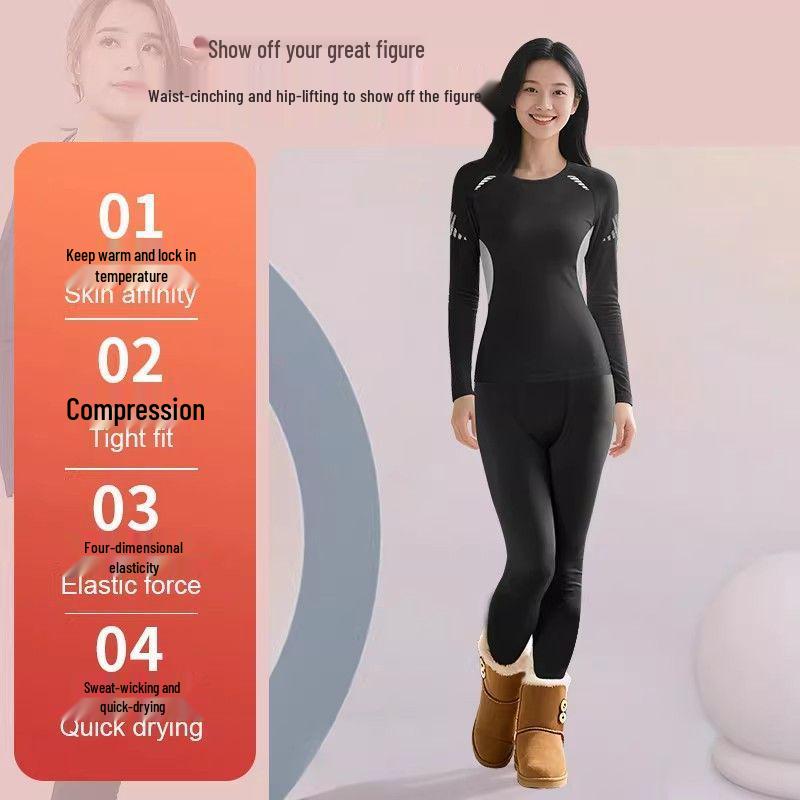 Women's Quick-Dry Thermal Underwear Set for Outdoor Sports, Mountain Climbing, and Winter Cold Protection