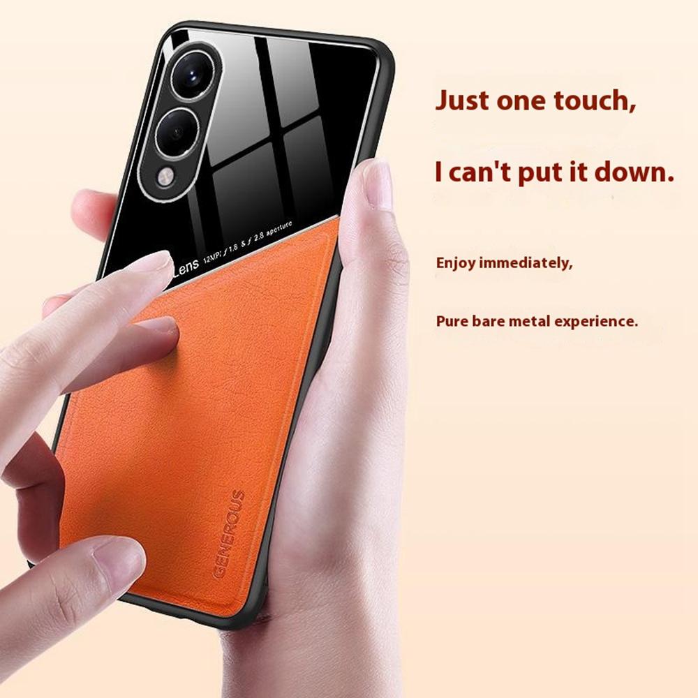 

For Samsung Galaxy S25 Edge Case Leather Coated PC+TPU Phone Back Cover Green