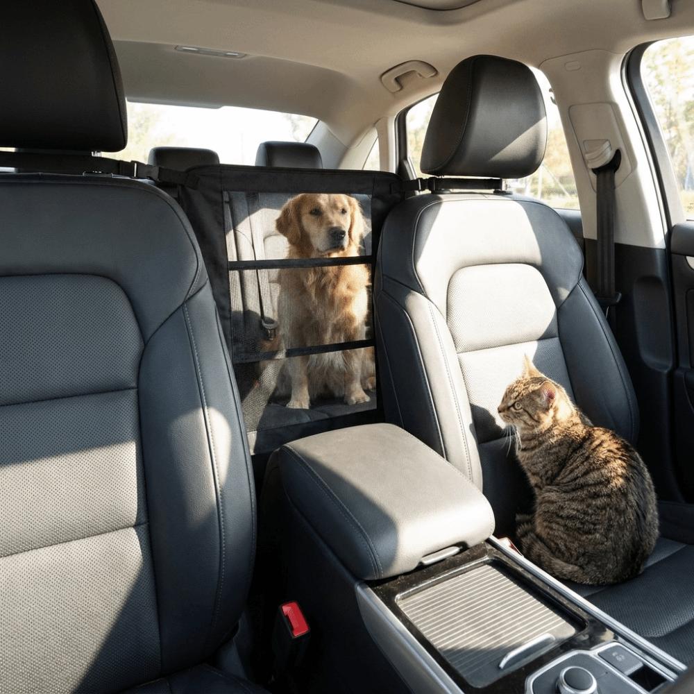 Adjustable Rear Seat Protective Railing Elastic Car Seat Storage Net  Pet Restraint
