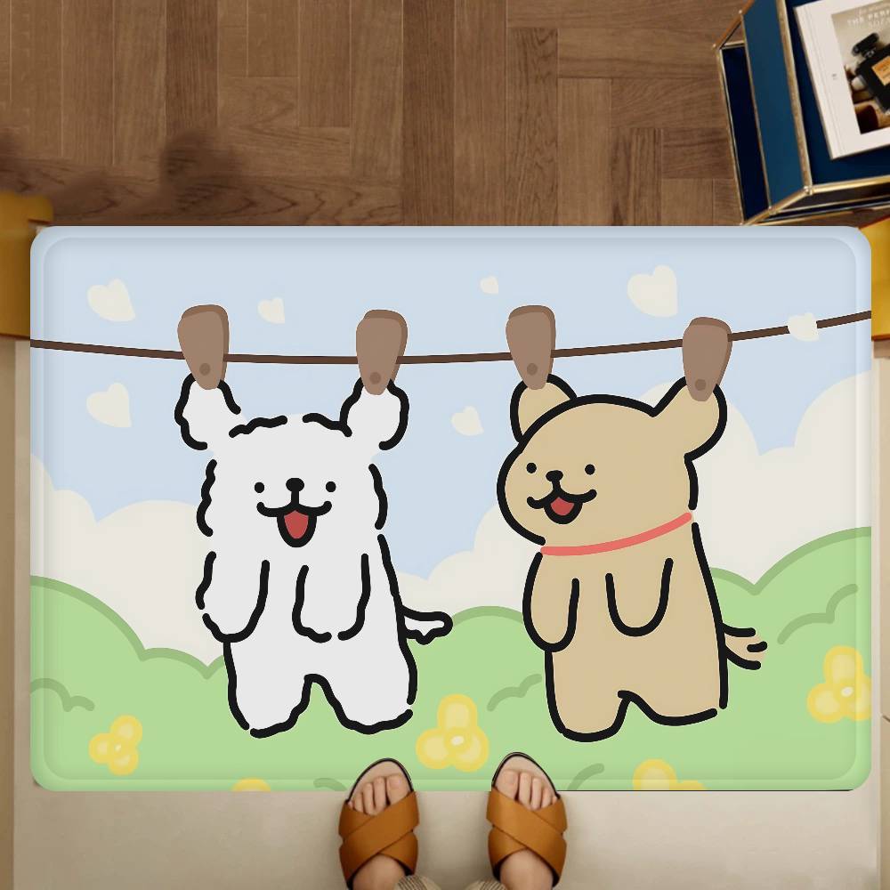 Pop Maltese Anime Cute Dog Door Mat Nordic Style Bedroom Living Room Doormat Home Balcony Anti-Slip Alfombra