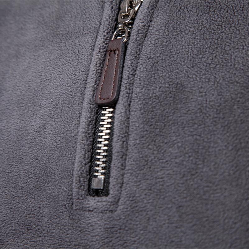 Men's Autumn and Winter Stand-up Collar Half-zipper Long-sleeved Sweater Stand-up Collar Men's Polar Fleece Top