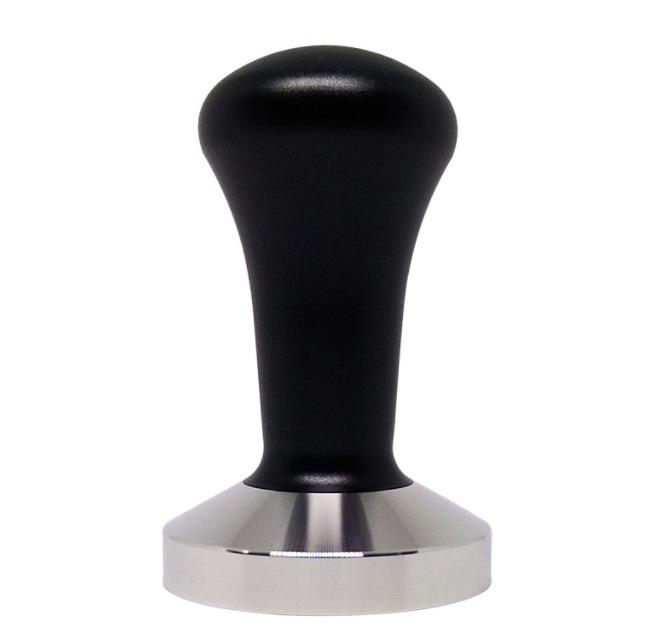 Stainless Steel Coffee Tamper with Wooden Handle & Threaded Powder Distributor