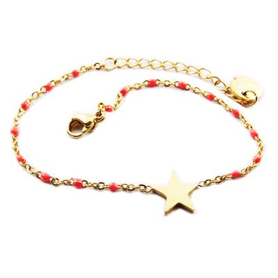 [R0255] - Designer Bracelet Steel 'A Star Is Born' Rose Gold - 10x10 Mm
