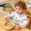Child Feeding Bib Waterproof Long Sleeve Apron Rice Pocket Feeding Blouse Toddler Bibs Children's Summer Thin Feeding Smock