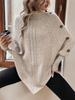 European & American Casual High Neck Batwing Sleeve Pullover Sweater: New Autumn/Winter Cable Knit Design for Women.