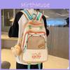 Fashionable Colorful Backpack With Cute Bear Pendant For School And Work