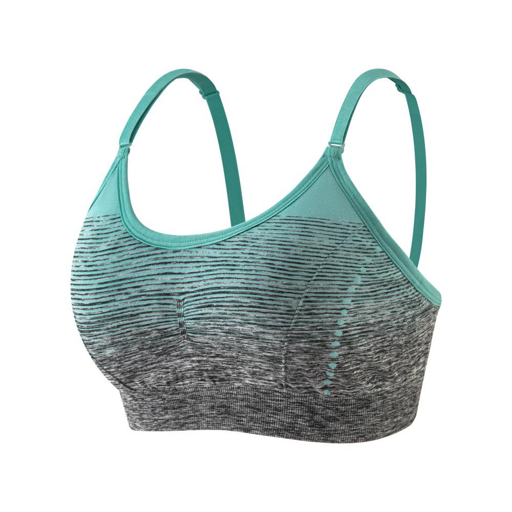 Zhanrun Women s Seamless Sports Bra, Adjustable Criss-cross Straps, Gradient Color for Yoga & Running L мятный зеленый