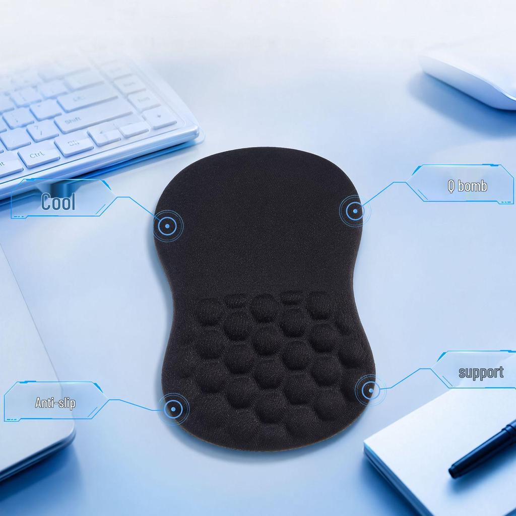 Ergonomic Silicone Memory Foam Wrist Rest Mouse Pad with Massage Sponge