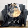 Moon With Overlay Lightweight Personalized Blanket Personalized Name Ultrasoft Perfect For Sofa Couch Office Bed Picnics For All Occasions Modern
