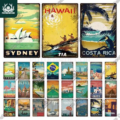 Decor Landscape Metal Signs Vintage Tin Sign Iron Poster Decorative Plate for Bar Pub Man Cave Club Beach House Wall Decor