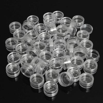 50ks/šarže 5g Vzorek průhledná nádoba na krém Mini kosmetické lahvičky Nádoby Průhledný květináč pro nail art Malá průhledná plechovka na balzám