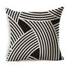 Black and  Geometric Pattern Fabric Linen Cotton Throw Pillow Waterproof Oilcloth Car Sofa Bed Decorative Pillowcase-,(1)