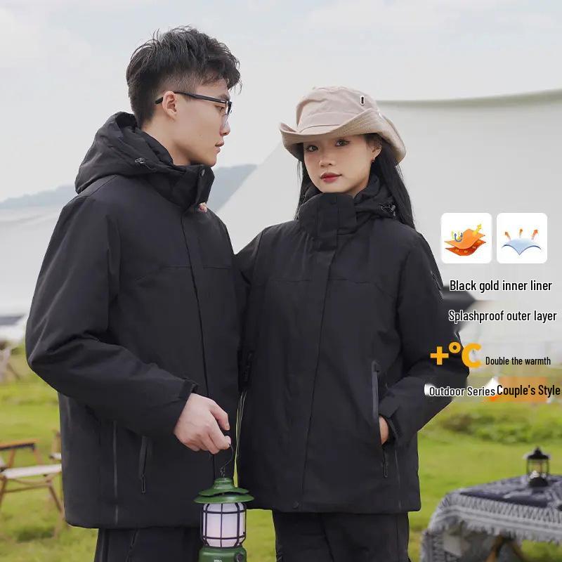 

Unisex Winter Windproof Colorblock Padded Jacket with Print 5XL