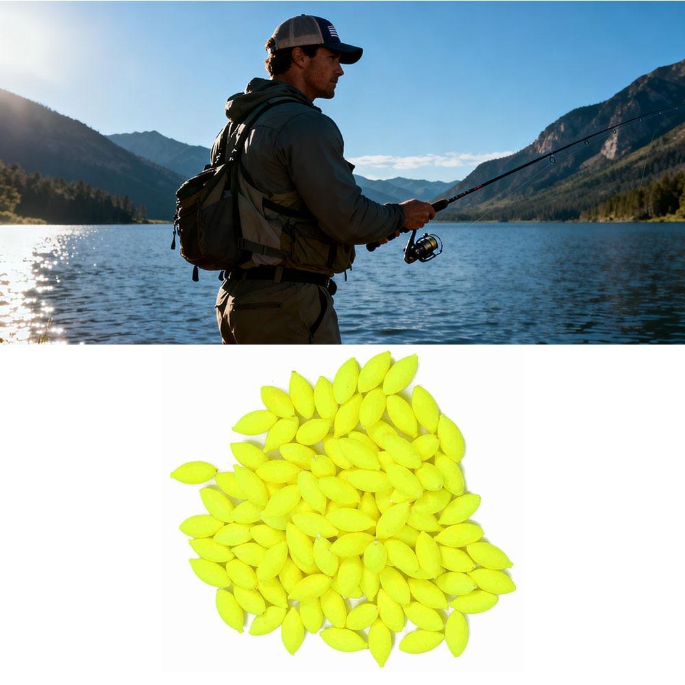

100PCS Two Colors Fishing Strike Indicator Foam Fishing Bobbers Fishing Tool Accessory жёлтый