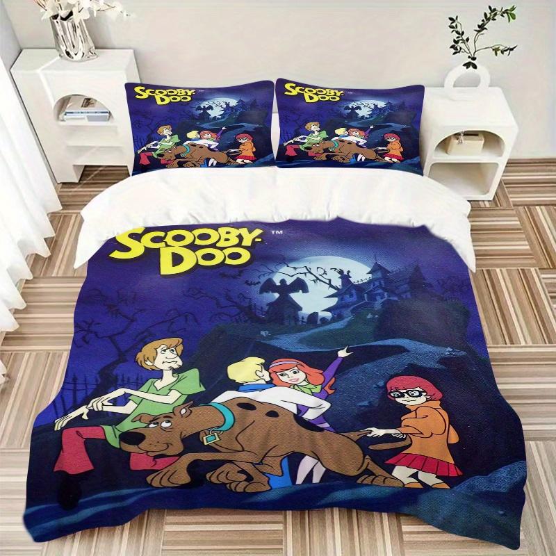 3dílná sada povlaků na přikrývku Scooby Doo Mystery - Měkké a útulné povlečení pro ložnici, pokoj pro hosty a kolej, 3dílná sada 1 povlak na přikrývku + 2 povlaky na polštář