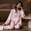 Women's Thin Ice Silk Pajamas - Spring/Autumn, Long Sleeve, Classy, Versatile for Home or Outdoor Wear, Includes Adorable Puppy Pattern.