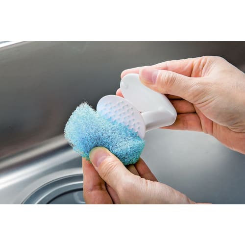 Mameita Kitchen Sponge, Blue, 6.5cm Wide x 6.5cm Deep x 2cm High, Kitchen Clean Pro, Sink Cleaning, Spare Replacement, Removes Limescale and Grease, E