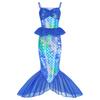 Mädchen Meerjungfrauenkleid Kinder Pailletten Fischschwanz Prinzessinnenkleid Halloween Cosplay Geburtstagsparty Kostüm